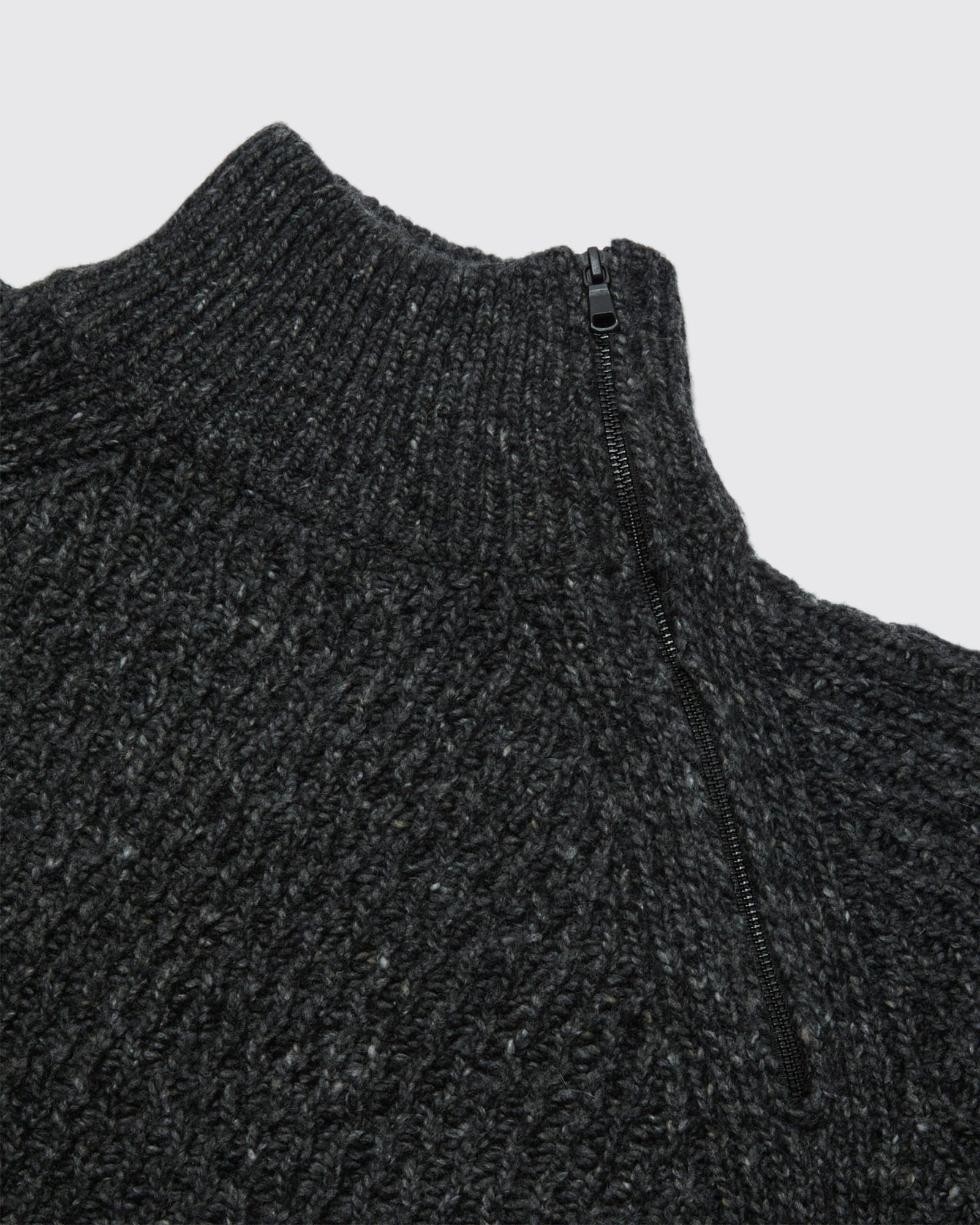 DIAGONAL ZIP JACQUARD SWEATER