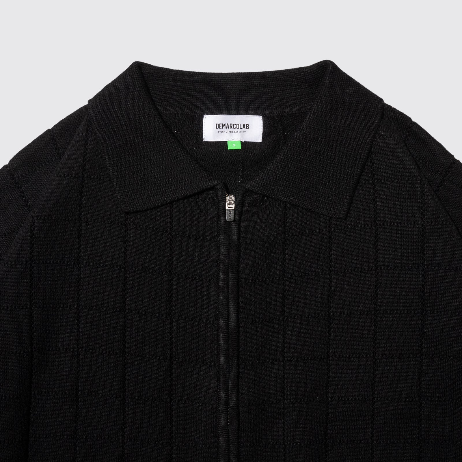 S/Q LINK KNIT ZIP POLO (Black)