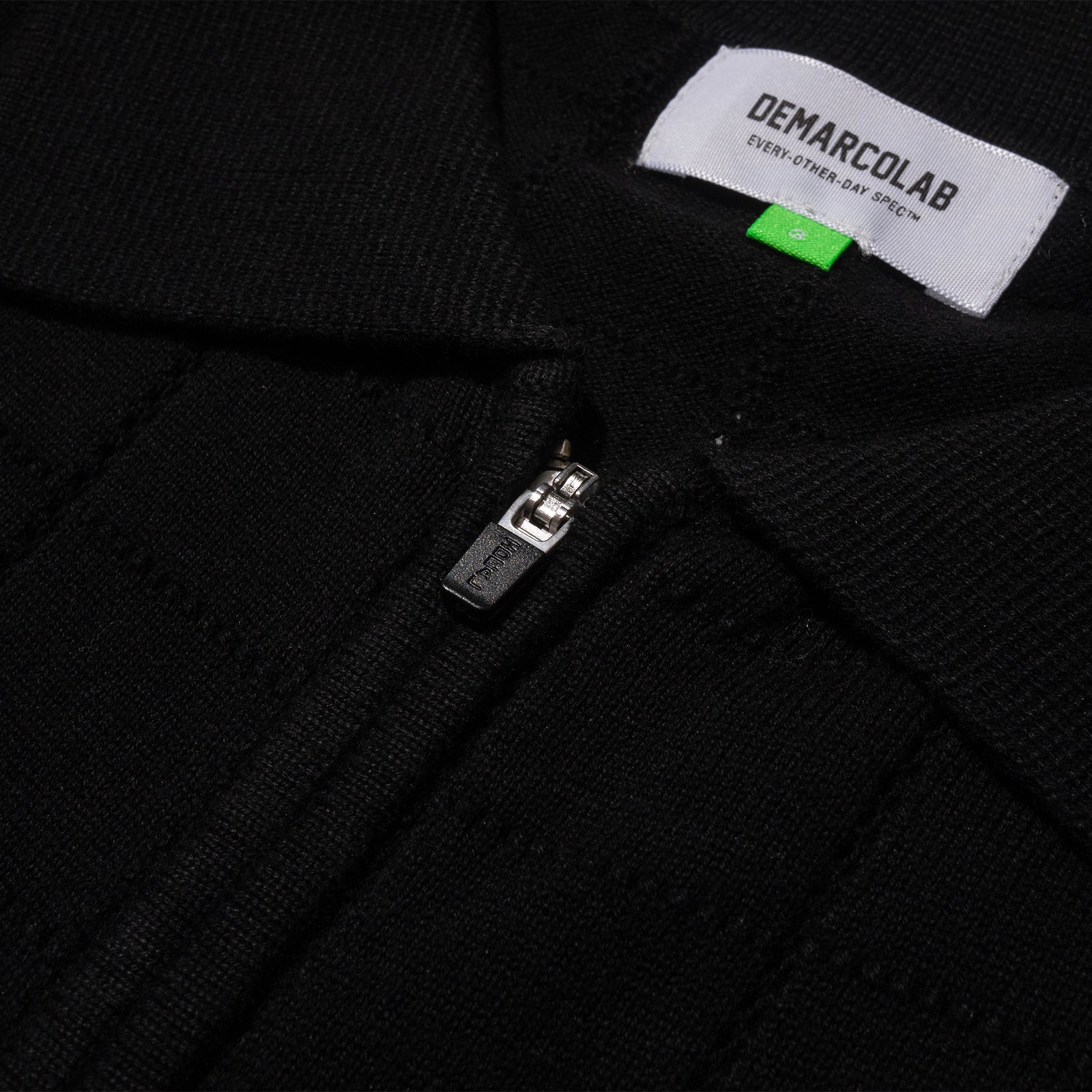 S/Q LINK KNIT ZIP POLO (Black)