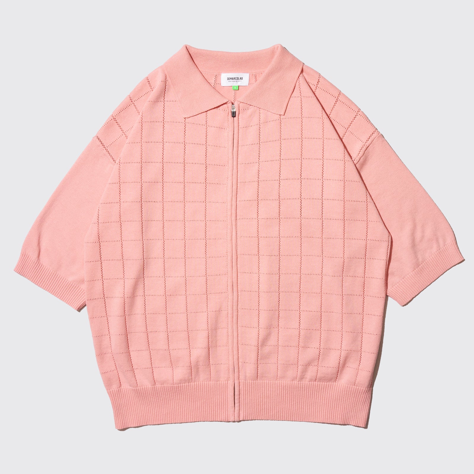 S/Q LINK KNIT ZIP POLO (Pink)