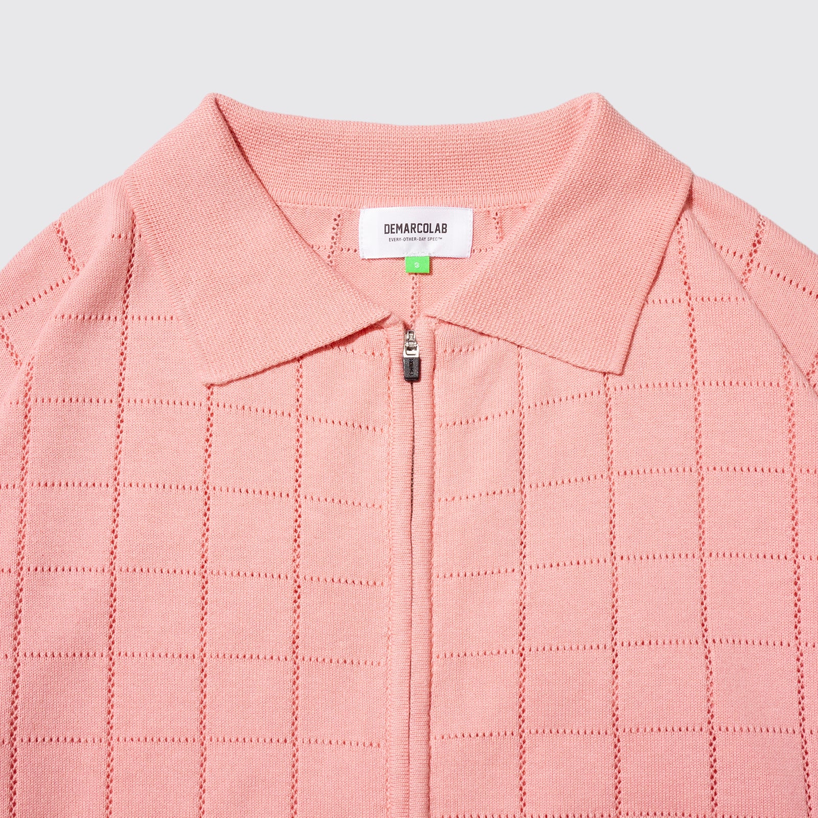 S/Q LINK KNIT ZIP POLO (Pink)