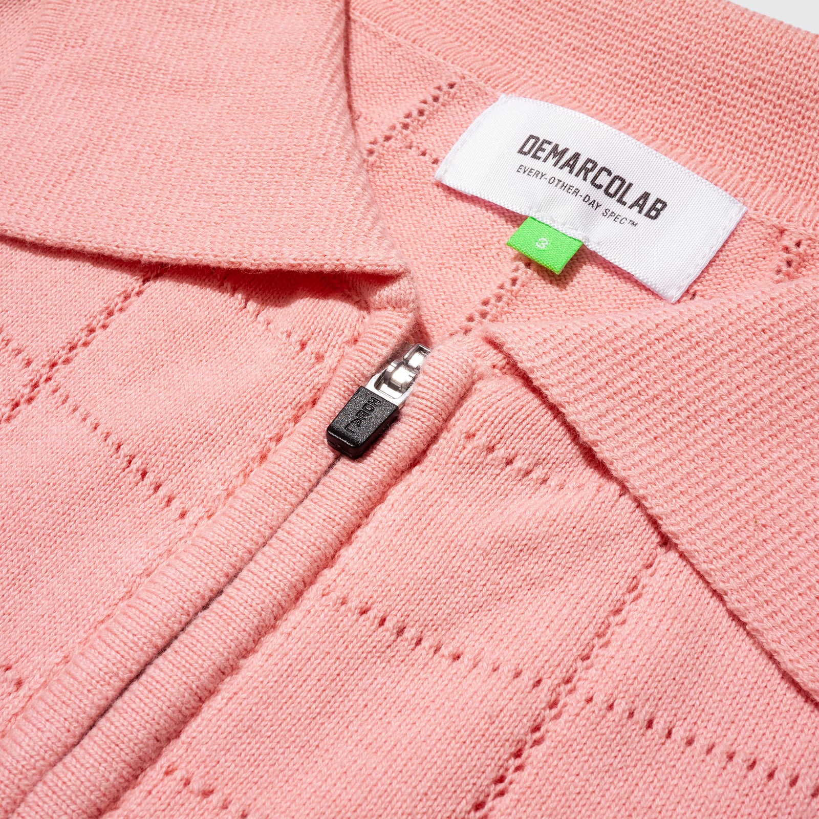 S/Q LINK KNIT ZIP POLO (Pink)