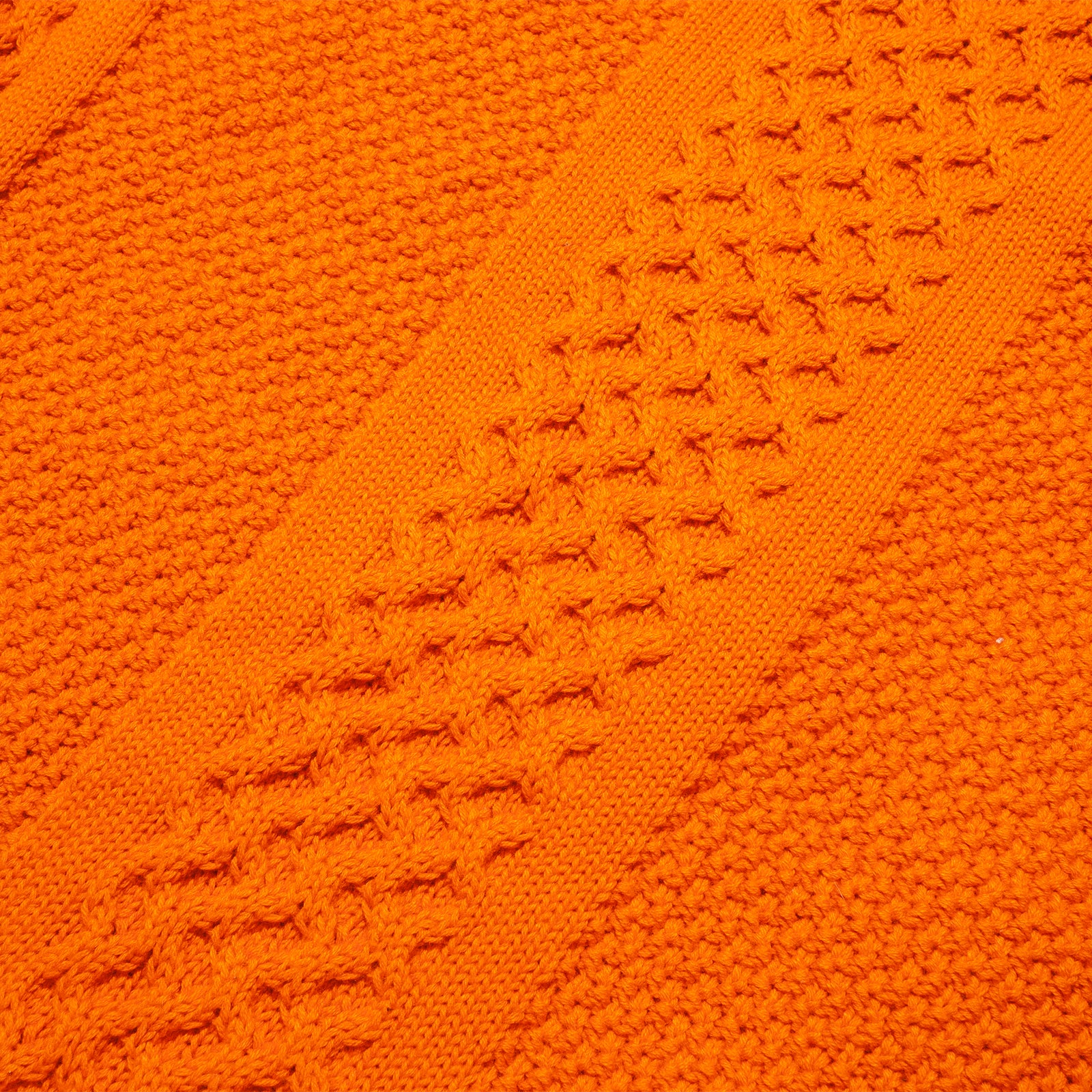 CABLE KNIT ZIP SWEAT (Orange)