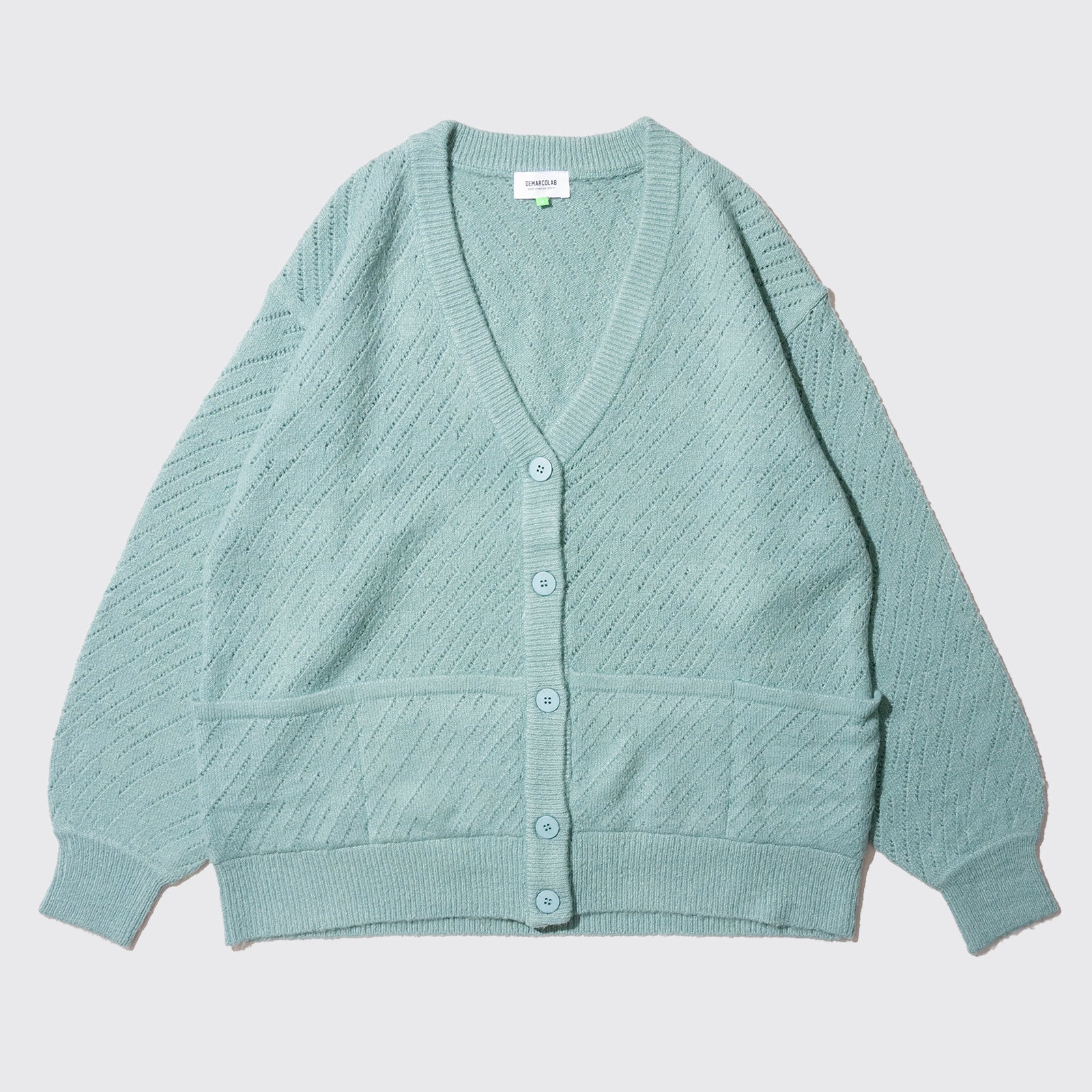 SLASH VENT KNIT CARDIGAN (Turquoise)