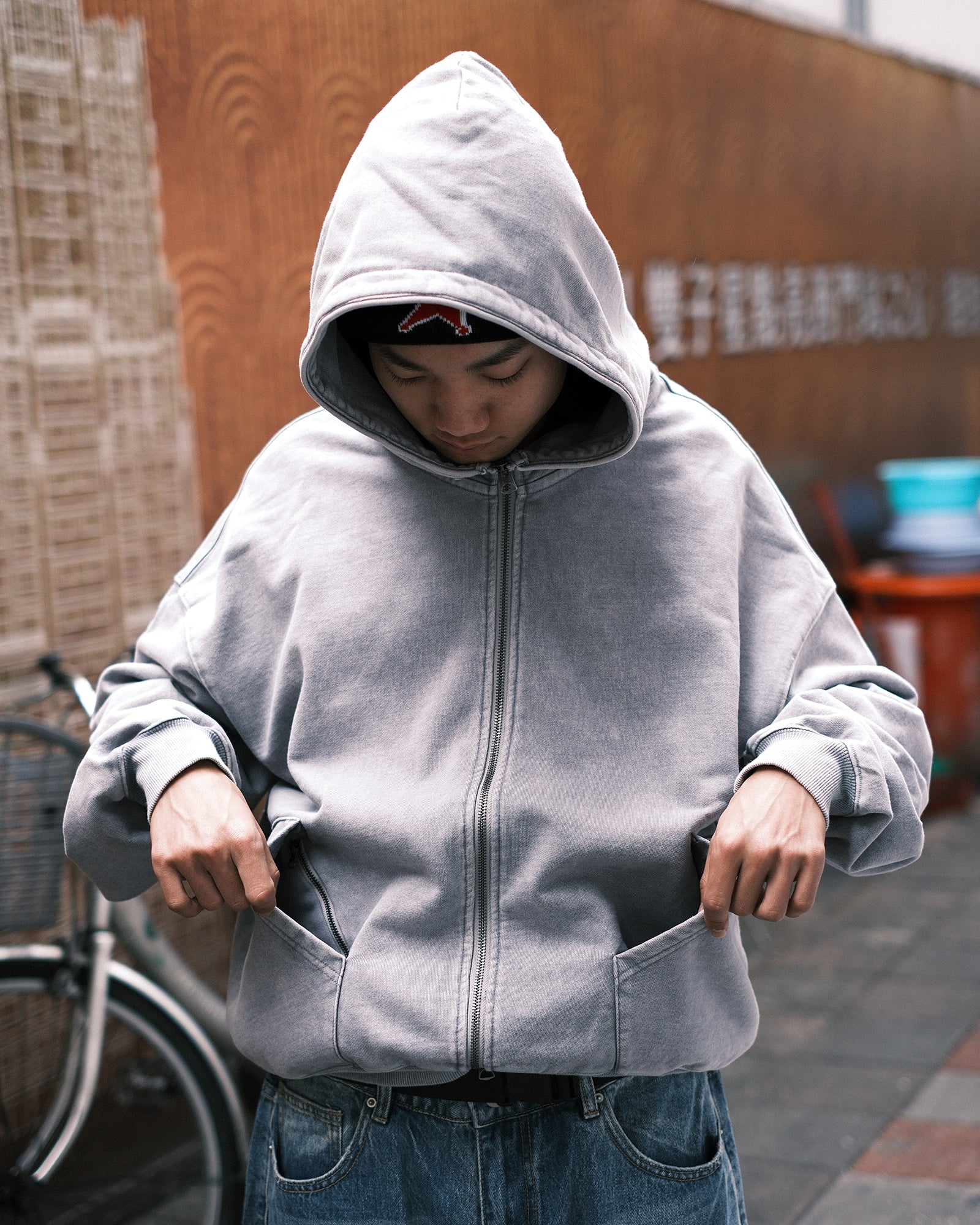 MASK IT 2 ACID ZIP HOODY #2 (Grey)