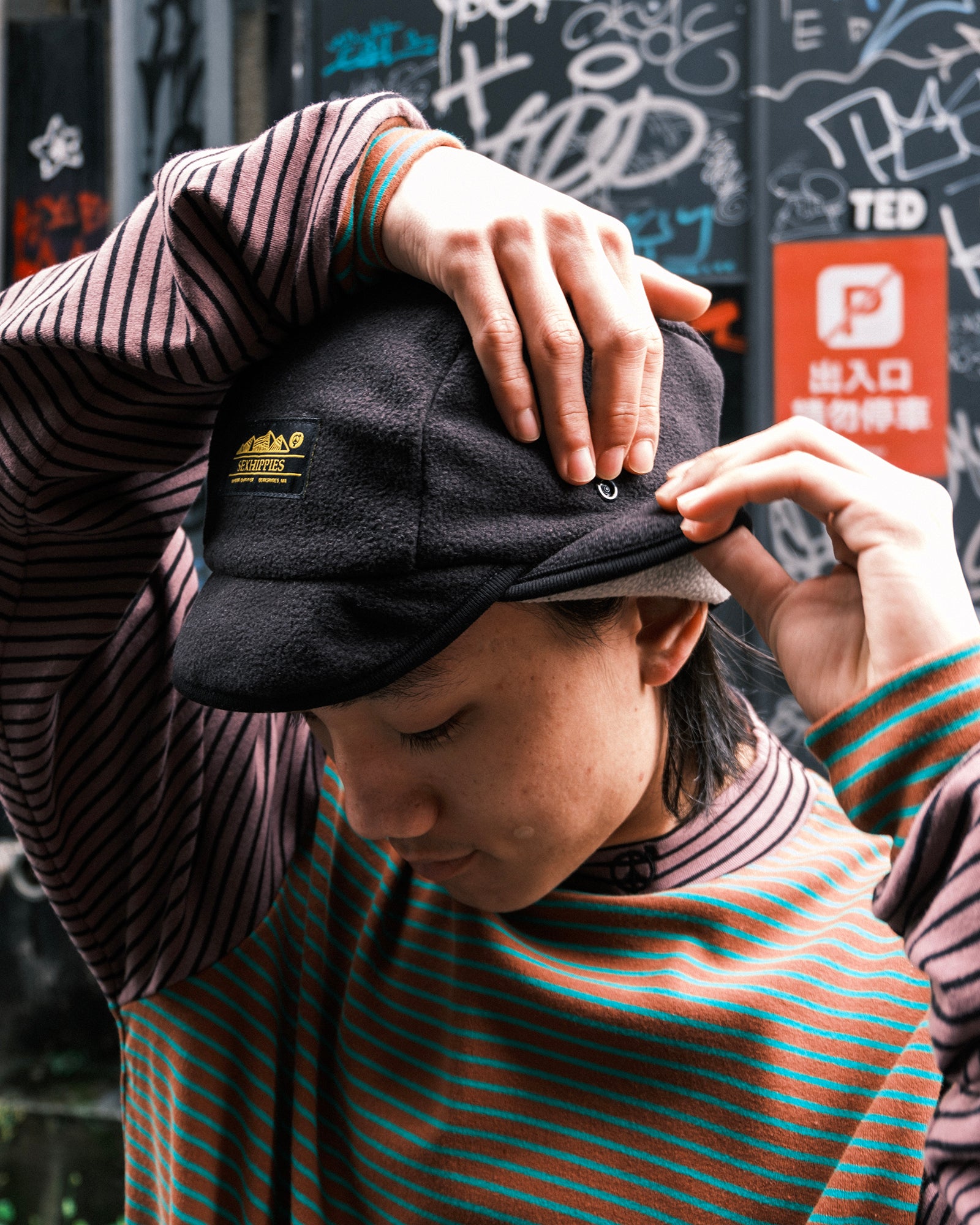 FLEECE MOUNTAIN HAT (Black*Grey)