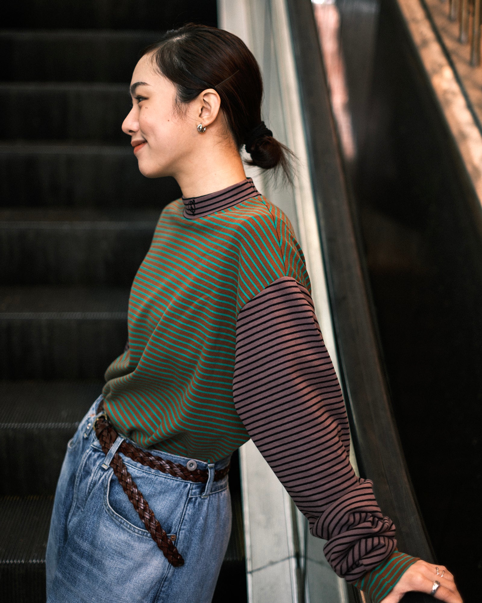 STRIPED MOCK NECK 2.0