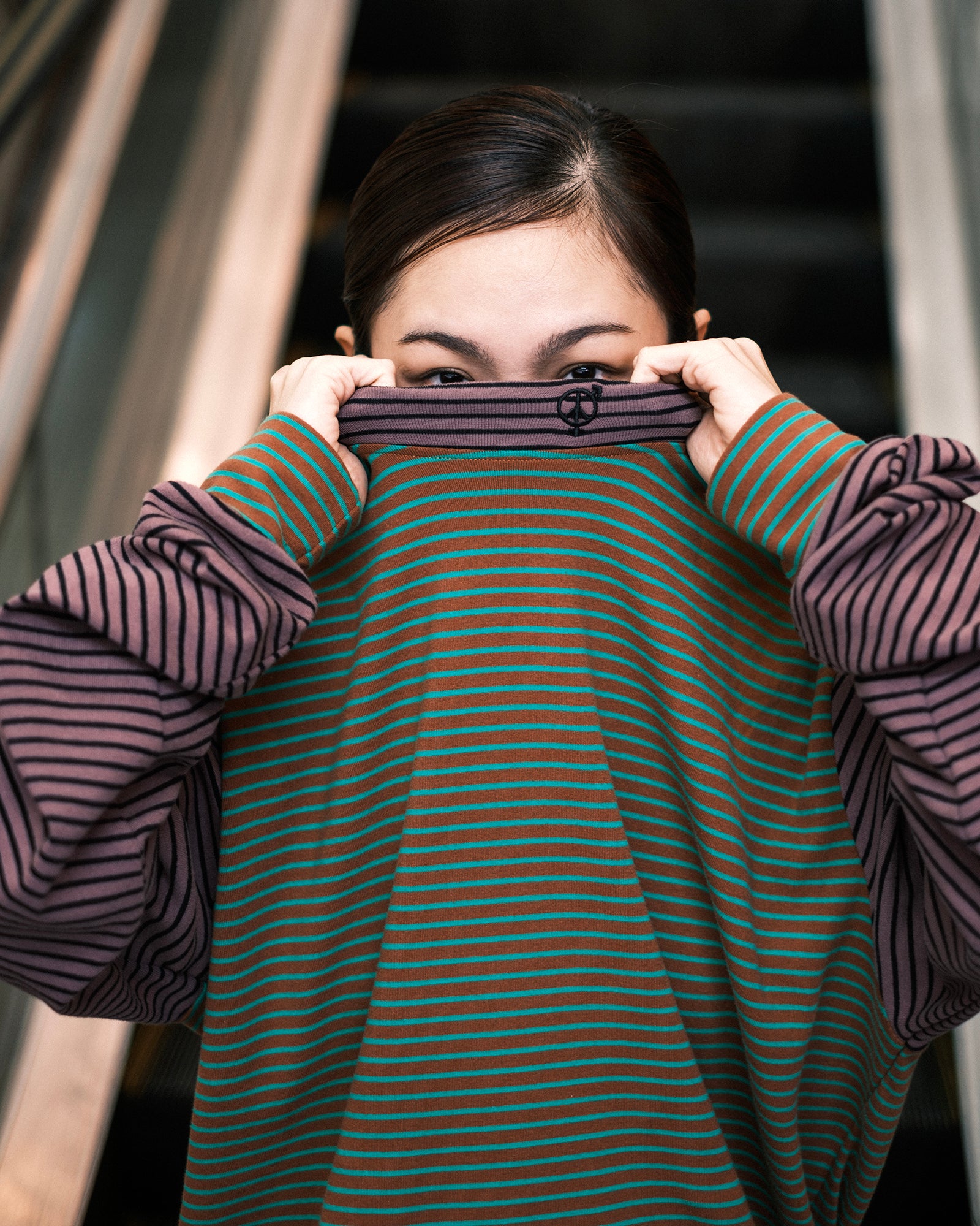 STRIPED MOCK NECK 2.0