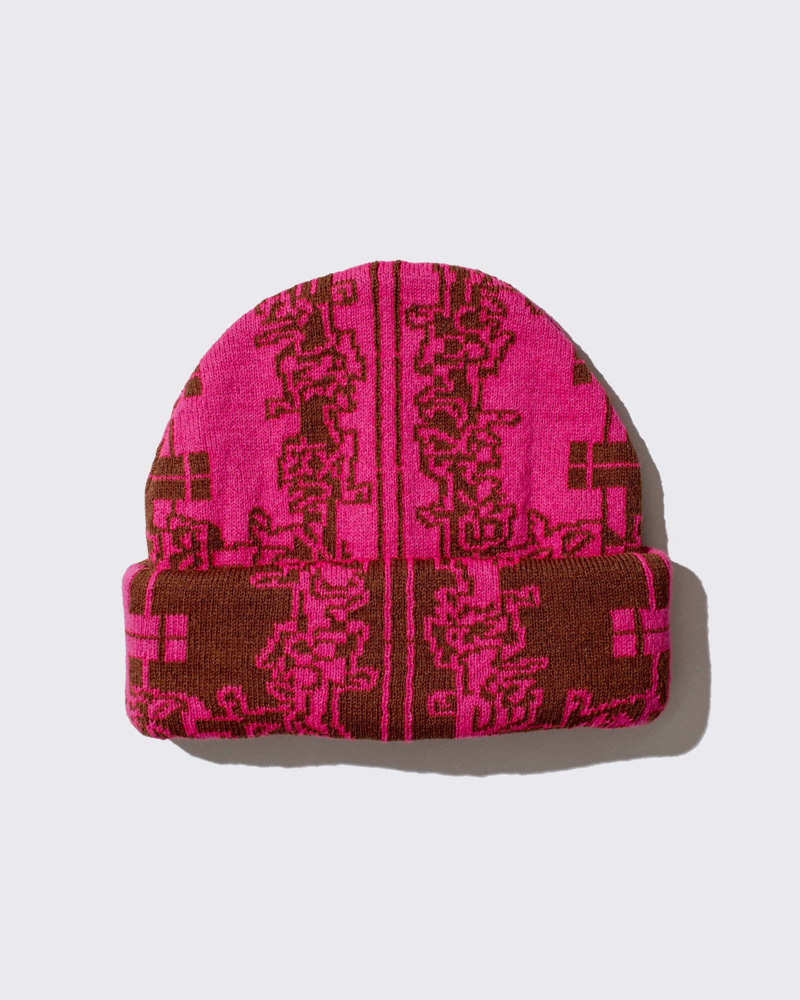 REVERSIBLE CHECKER BEANIE (Pink/Brown)