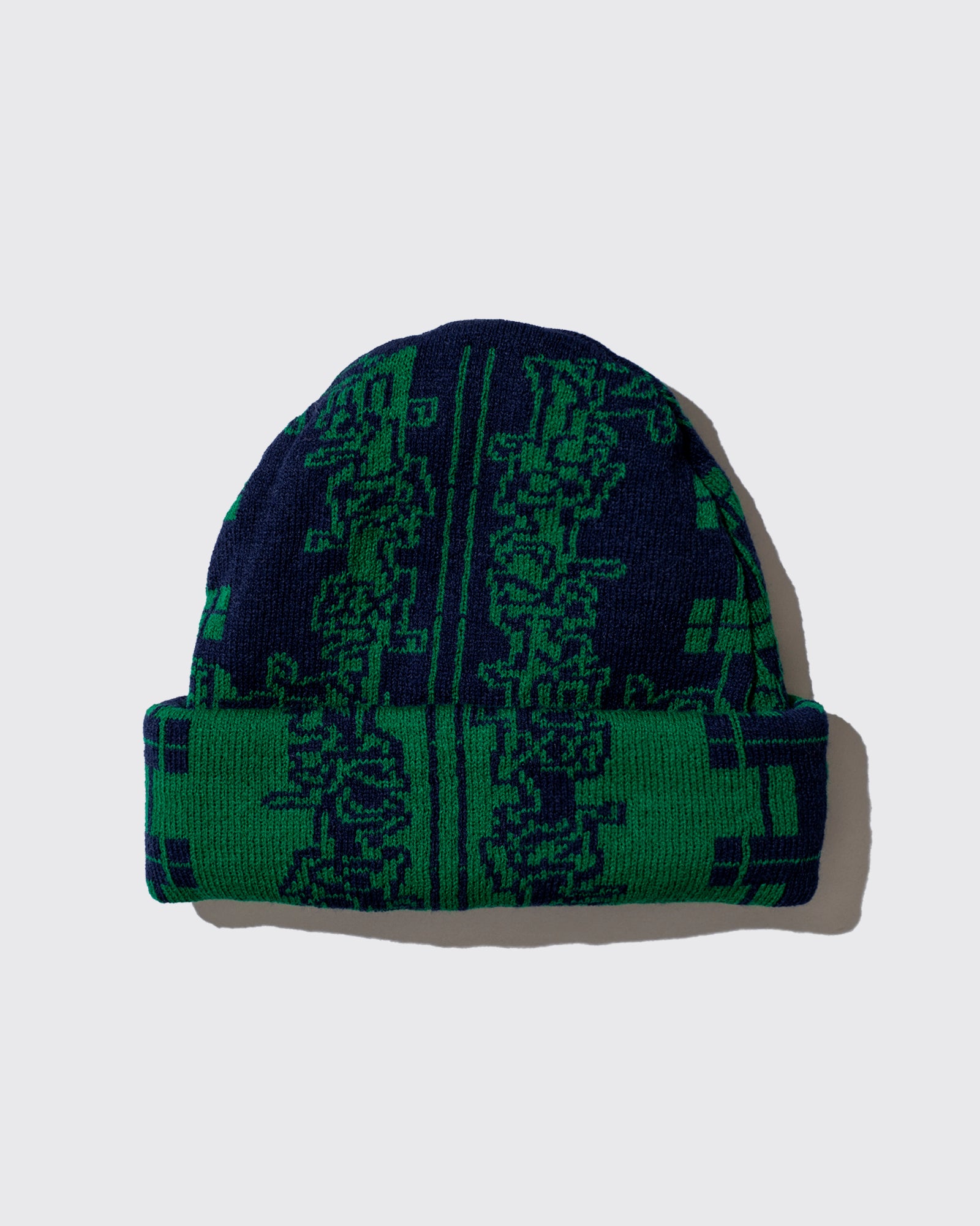 REVERSIBLE CHECKER BEANIE (Navy/D.Green)