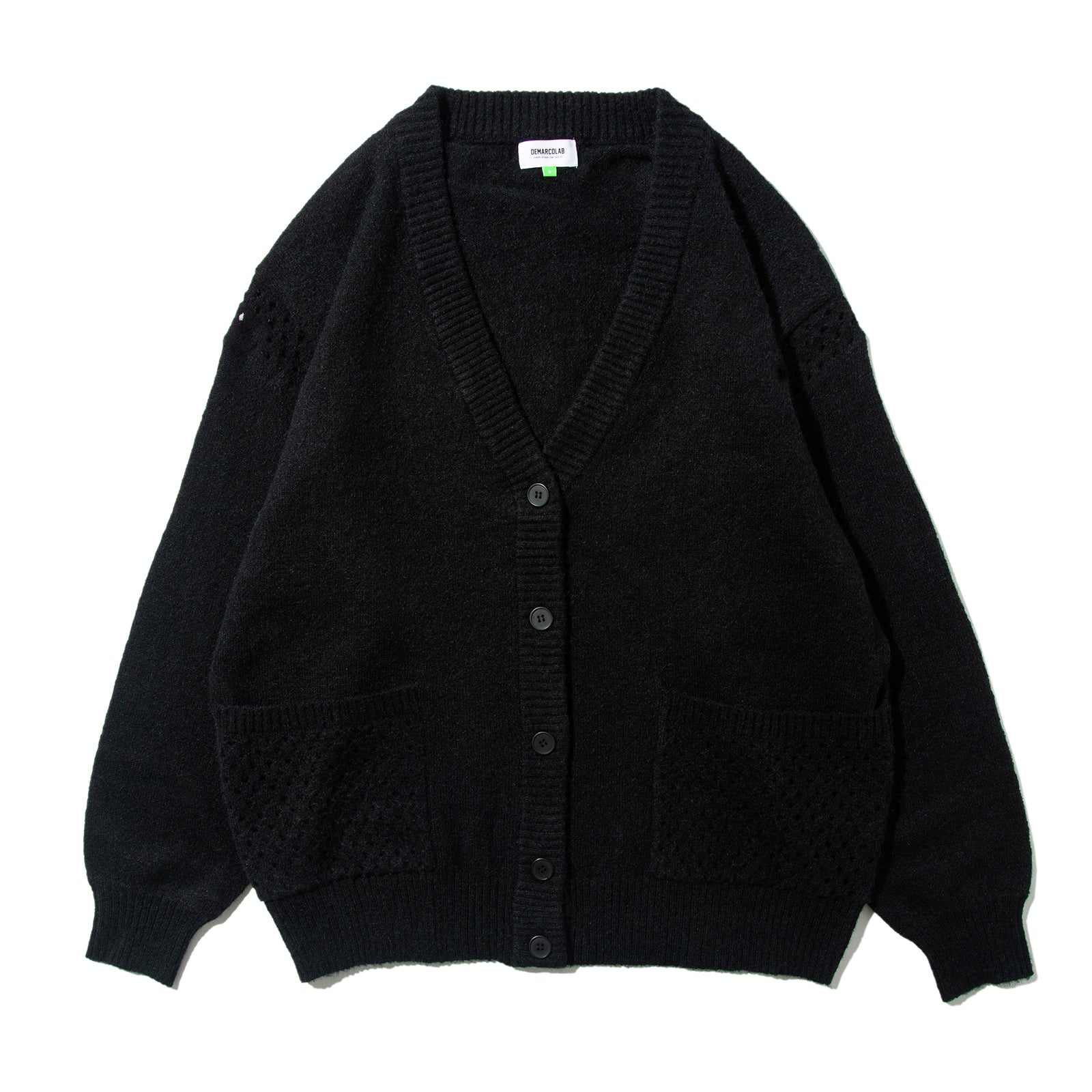 VENT PANEL KNIT CARDIGAN (Black)